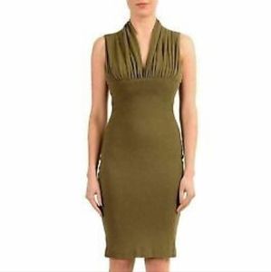 Dsquared2 Women's Wool Green Sleeveless Body Bodycon Sheath Dress - Size XS, 0